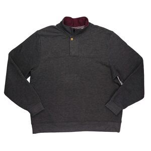 SOLD Orvis Mens XL Sweater Gray Pullover 1/4 Zip Fishing Outdoor Camp Casual